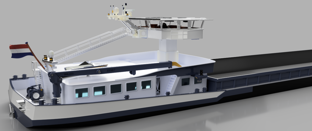 Binnenvaartschip Jade 86x14.2x4.2 schaalmodel nr. 048 in 3D