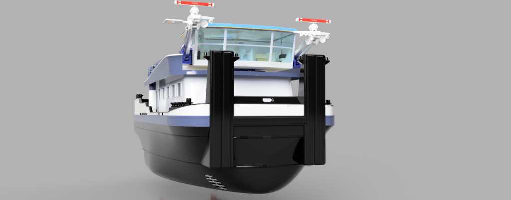 3D-geprinte duwboot op schaal door 3D Vormgeven