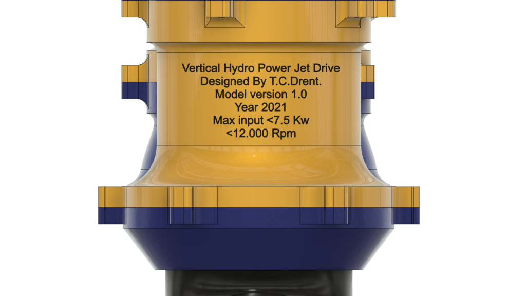 Vertical hydro power jet drive voor kano's