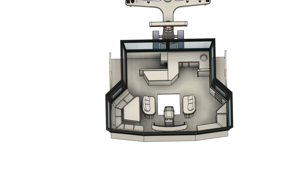Wheelhouse schaalmodel 1:32 nr. 003 met verlichting in 3D