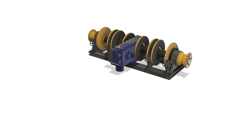 Heavy-duty lier 3D-printbaar nr. 003 met kabelrollen