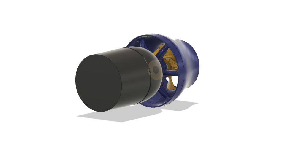 Voortstuwing versie 7 nr. 002 in blauw in 3D