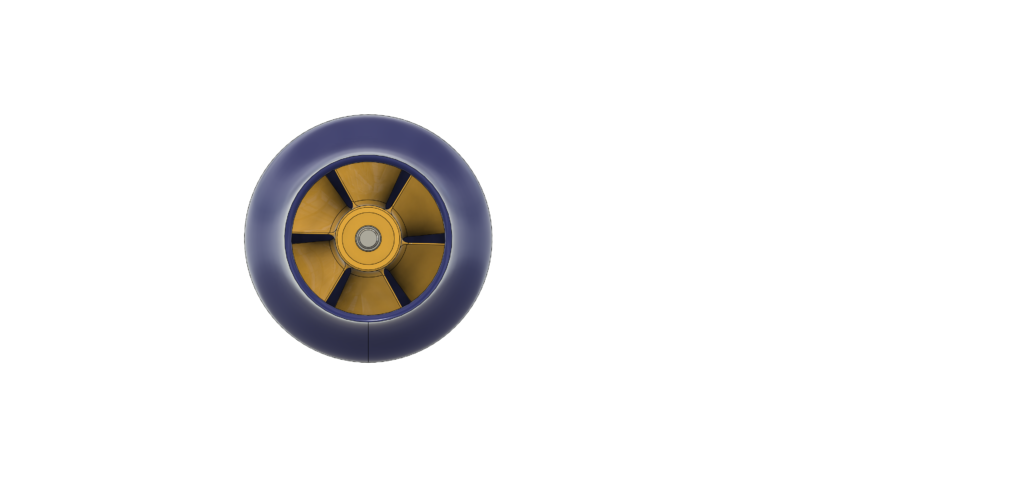 Voortstuwingsschroef versie 7 nr. 003 met gele schroef in 3D